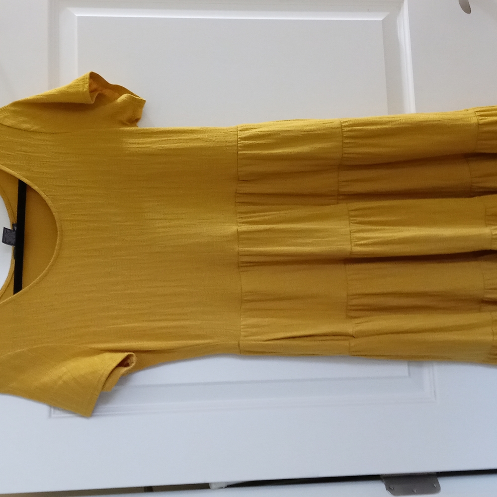 Golden maxi tiered dress worn once